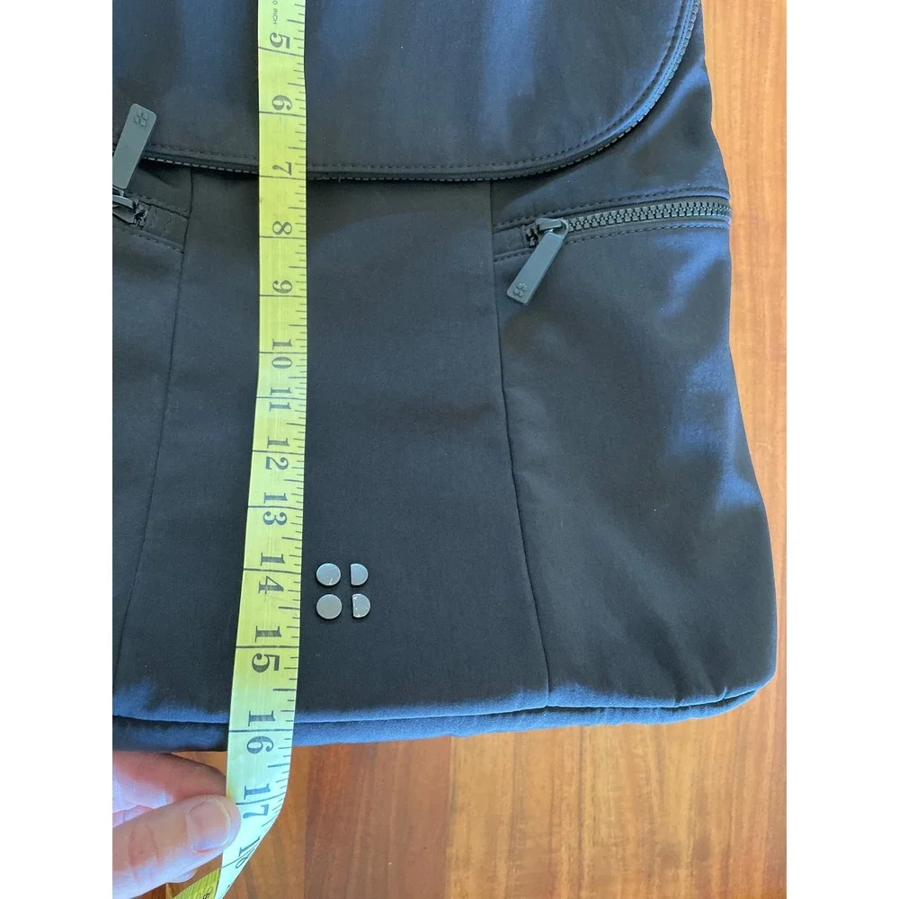 Sweaty Betty All Sport‎ Backpack Black Scuba Gym Commuter Bag Fold Over Zip